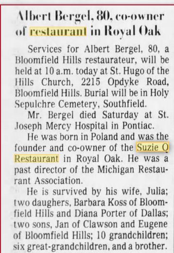 Susie-Q Chick N Chips - 1984 Article (newer photo)